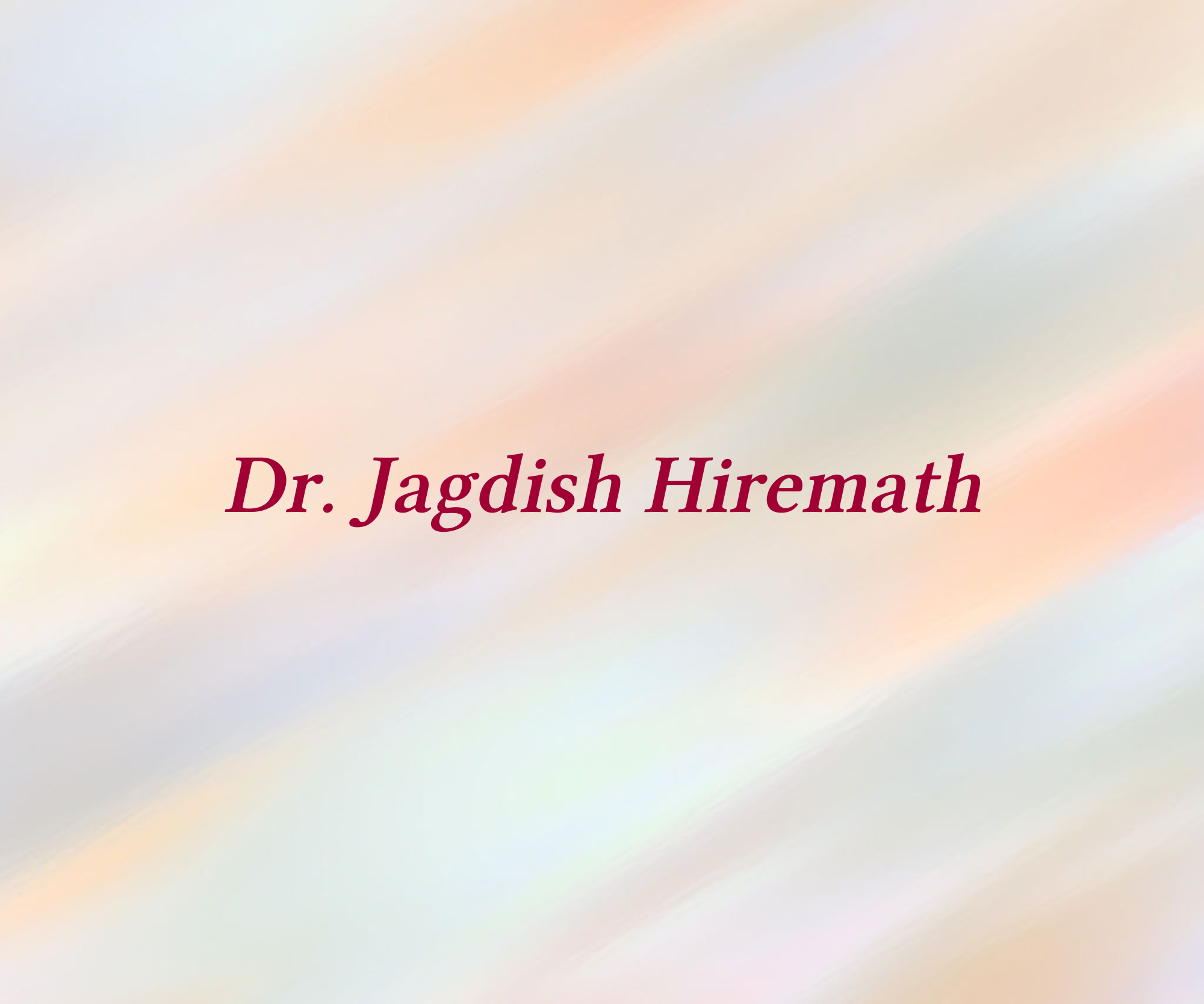 Dr. Jagdish Hiremath  