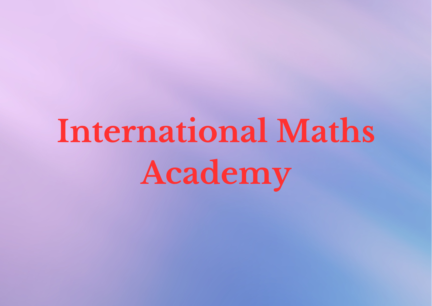 International Maths Academy 