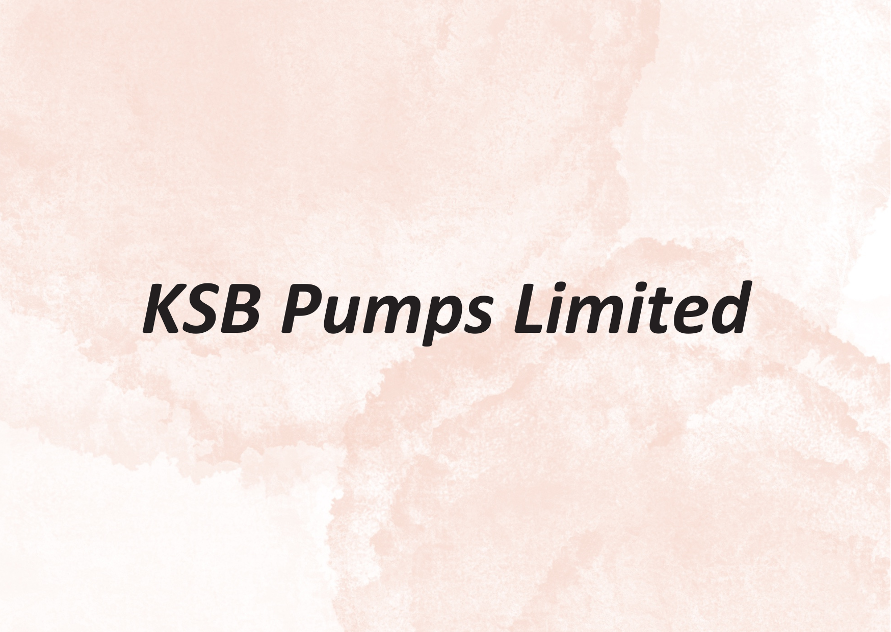 KSB PUMPS LTD 